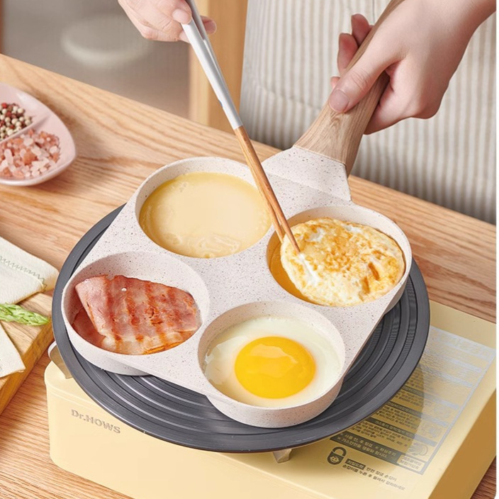 麦饭石不粘锅四孔鸡蛋平底煎锅